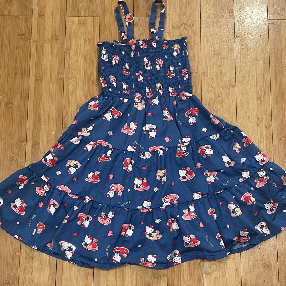 Sanrio Navy & Red Hello Kitty cotton Dress - new girls size 12 (150)